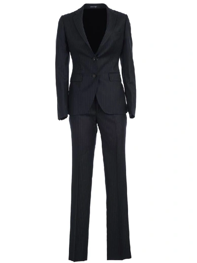 Tagliatore Suit Single Breasted W/slits In Blue
