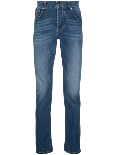 Isaia Mid-rise Straight-leg Jeans In Blue