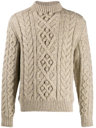 Isabel Marant Macey Merino Wool Cable Knit Sweater In 90be - Beige