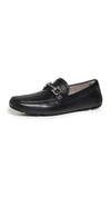 Ferragamo Men's Parigi Woven Leather Gancini Drivers In Nero