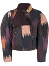 Isabel Marant Bonny Cropped Quilted Printed Cotton-twill Jacket In Purple