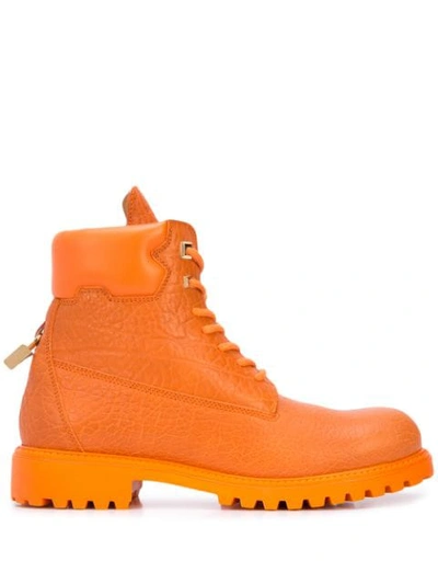 Buscemi Site Padlock Detail Boots In Orange