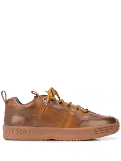 Buscemi Panelled Logo Sneakers In Brown