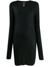 Ann Demeulemeester Long-length Thin Knitted Top In Black