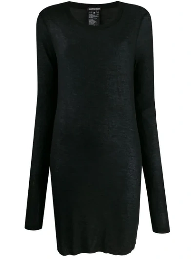 Ann Demeulemeester Long-length Thin Knitted Top In Black
