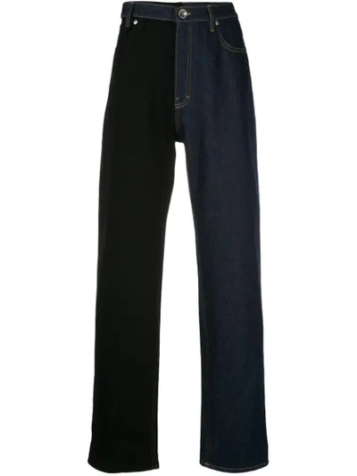 Maison Margiela Two-tone Straight Jeans In Blue