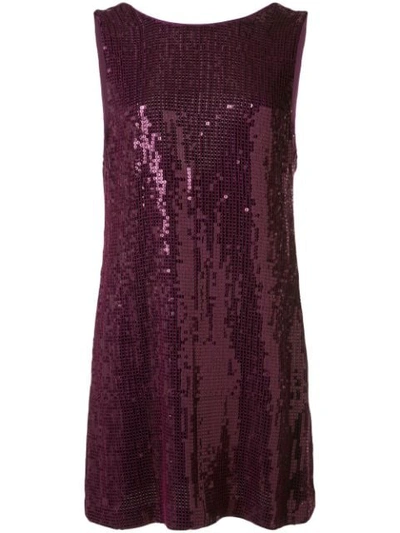 Alice And Olivia Kamryn Sequinned Mini Dress In Purple