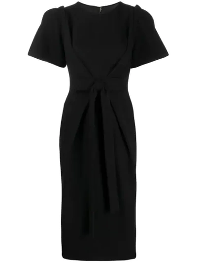 Dolce & Gabbana Bow Detail Midi Dress In Black