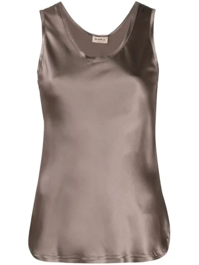 Blanca Scoop Neck Camisole In Brown