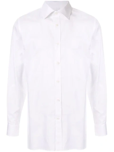 Gieves & Hawkes Long Sleeved Cotton Shirt In White