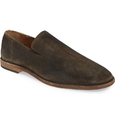 Frye Men's Distressed Leather Venetian Loafers In Faded Black