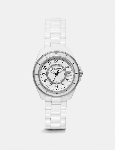 Coach Preston Sport Watch, 32mm - Women's In White