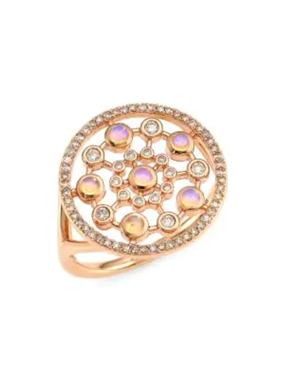 Astley Clarke 14k Rose Gold, Diamond & Opal Large Ring