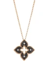 Roberto Coin Venetian Princess 18k Rose Gold, Black & White Diamond Petite Pendant Necklace
