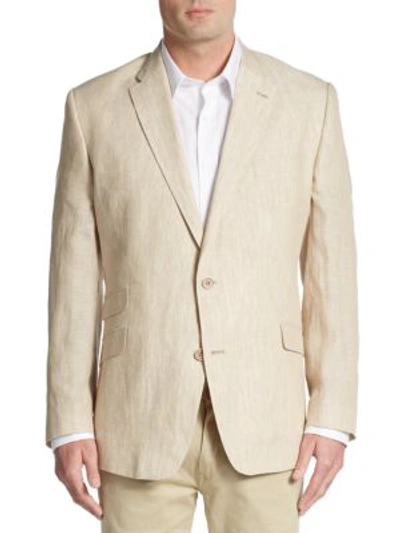 Tommy Hilfiger Regular-fit Linen Sportcoat In Natural