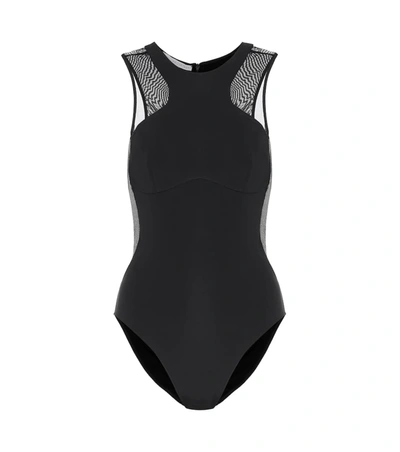 Stella Mccartney Mesh-trimmed Swimsuit In Black