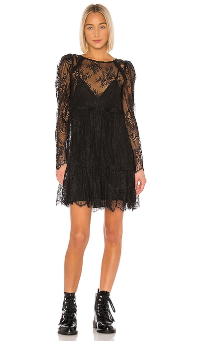 Grlfrnd Reese Lace Mini Dress In Black