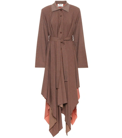 Acne Studios Pleated Trench Coat Brown/burgundy