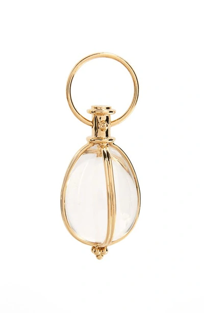 Temple St Clair Classic Oval Rock Crystal Amulet In White/gold