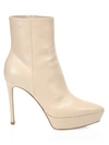 Gianvito Rossi Women's Platform Leather Ankle Boots In Mousse