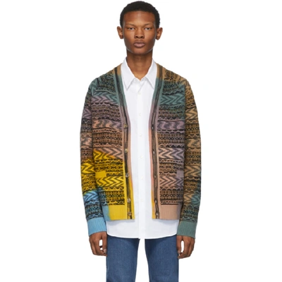 Missoni Geometric Patterned Wool Cardigan In Sm0g8 Multi