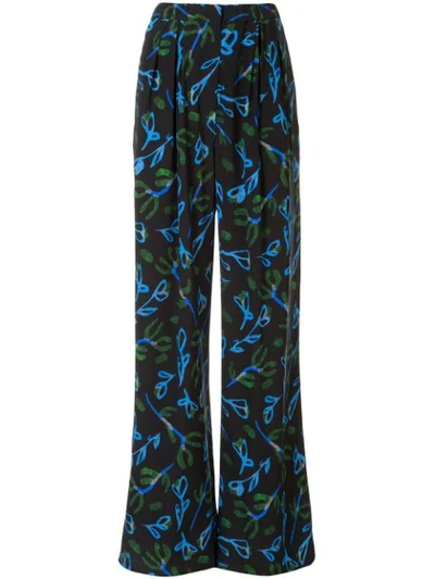 Christian Wijnants Puada Floral Patterned Trousers In Black