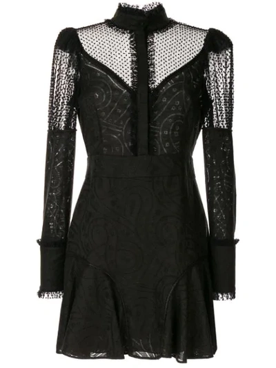 Alexis Madilyn Lace Panel Dress In Black