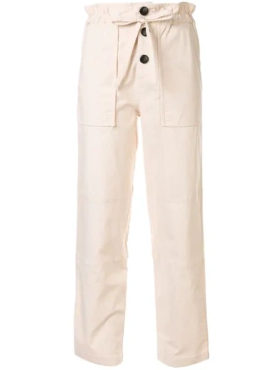 Sea Cropped Paperbag Trousers In Neutrals