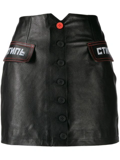 Heron Preston Mini Skirt Skirt In Black Leather
