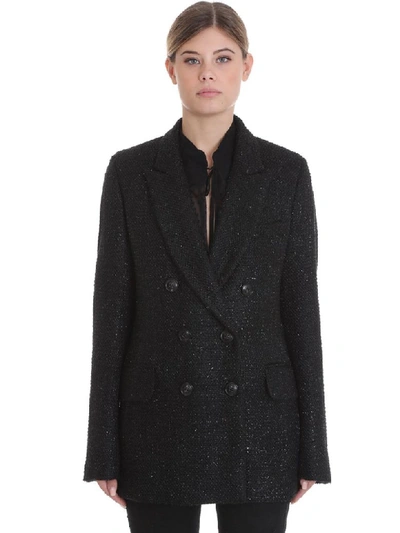 Amiri Boyfriend Blazer In Black Wool