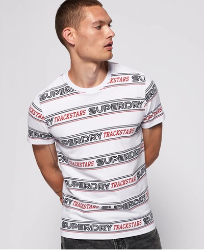 Superdry Men's Podium Stripe Graphic T-shirt In White