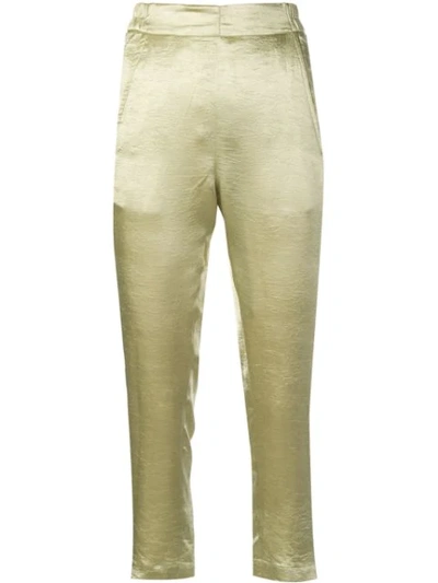 Ann Demeulemeester Cropped Tapered Trousers In Green