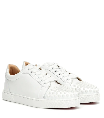 Christian Louboutin 20mm Vieira Spiked Leather Sneakers In White