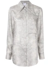 Acler Roscoe Snakeskin Print Shirt In Grey