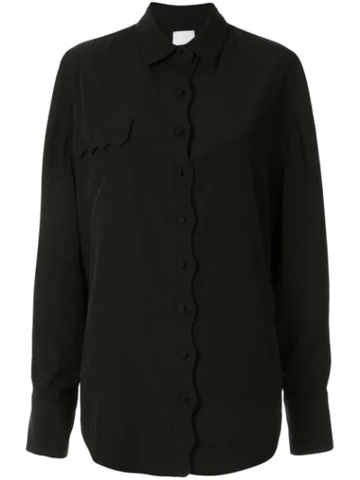 Acler Aviel Scalloped Shirt In Black