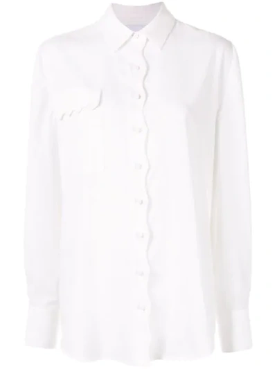 Acler Aviel Scalloped Shirt In White