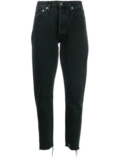 Agolde Jamie Straight Organic Cotton Jeans In Black