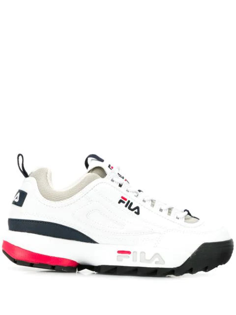 red and blue fila shoes