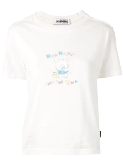 Ground Zero Graphic Print Asymmetric In White