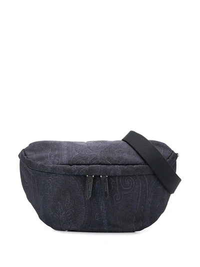 Etro Paisley Print Belt Bag In Blue