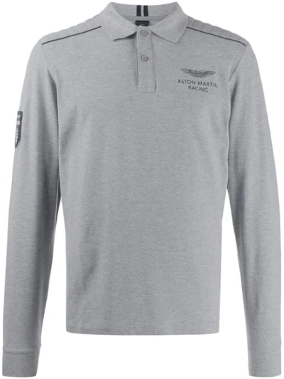 Hackett 'aston Martin Racing' Polo Shirt In Grey