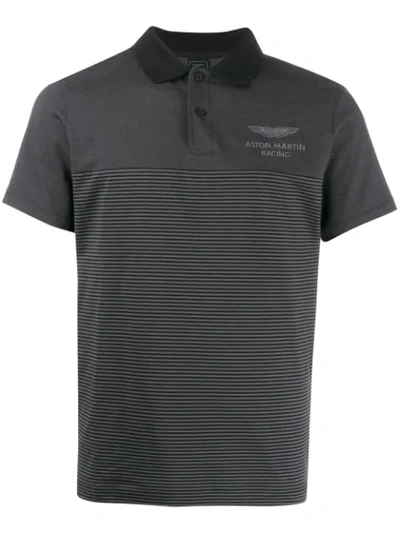 Hackett 'aston Martin Racing' Polo Shirt In Black