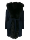 Ava Adore California Hooded Coat In Blue