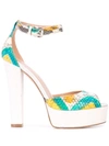 Madison.maison Snakeskin Effect Platform Sandals In White