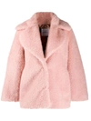 Ainea Oversized Faux-fur Jacket In Pink