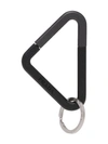 Prada Logo-engraved Split-ring Keychain In Black