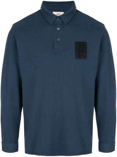 Kent & Curwen Long Sleeved Polo Shirt In Blue