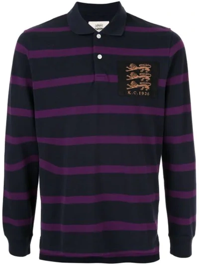 Kent & Curwen Long Sleeve Polo Shirt In Purple