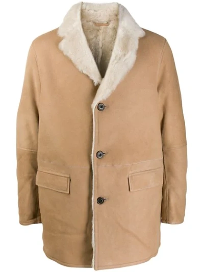 Sword 6.6.44 Shearling-lined Coat In Brown