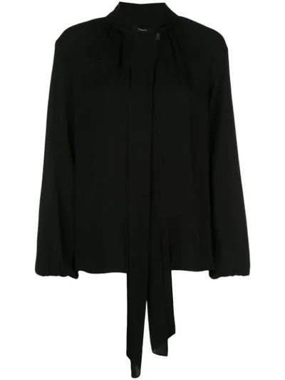 Theory Crepe Blouse In Black